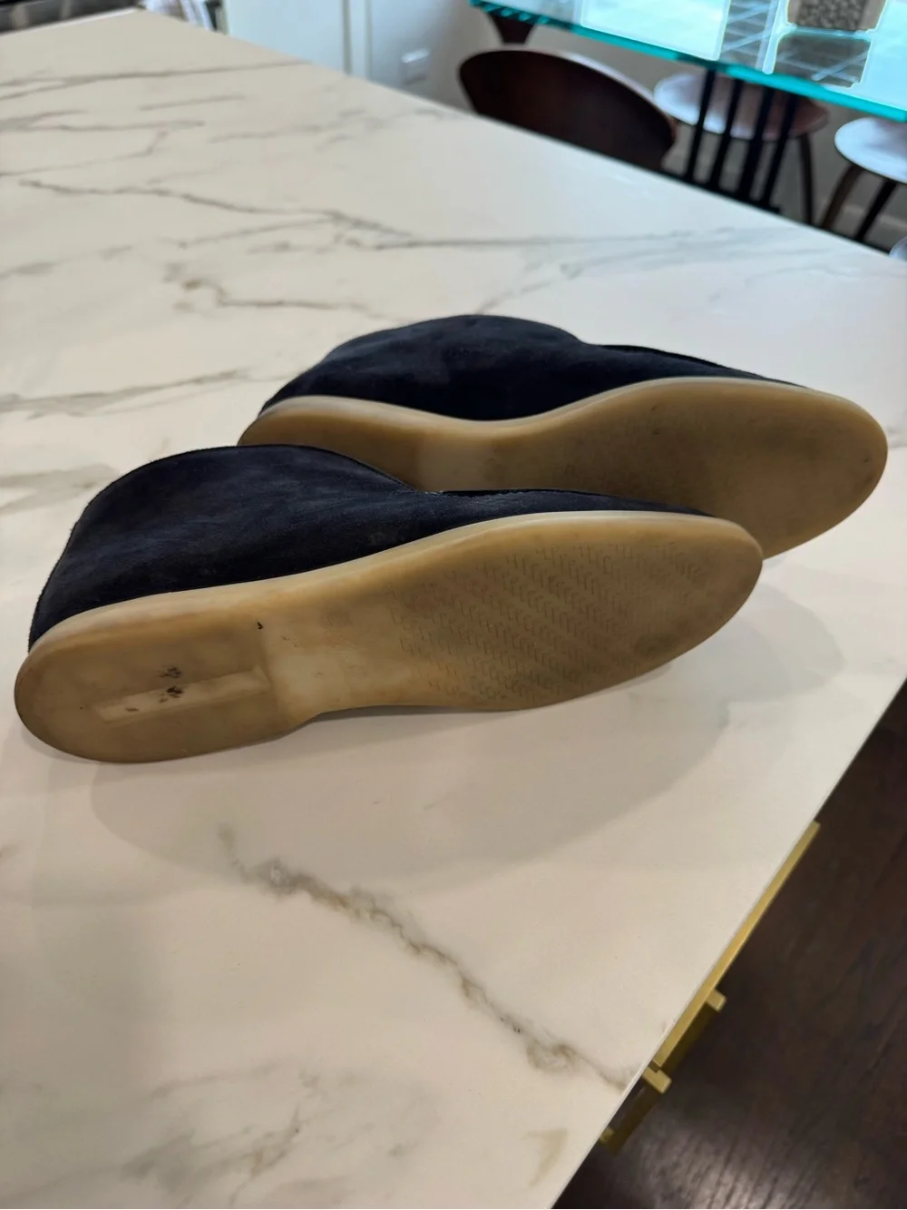 Loro Piano Men's Navy Blue Suede Open Walk Slip-On Chukka Shoes Size 41.5
